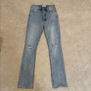 Pistola Light Blue Distressed Flare Jeans